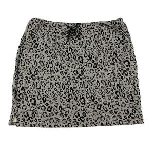 Sundry Skirt Womens 4 Gray Cheetah Saturday Pockets Drawstring Pull On Mini